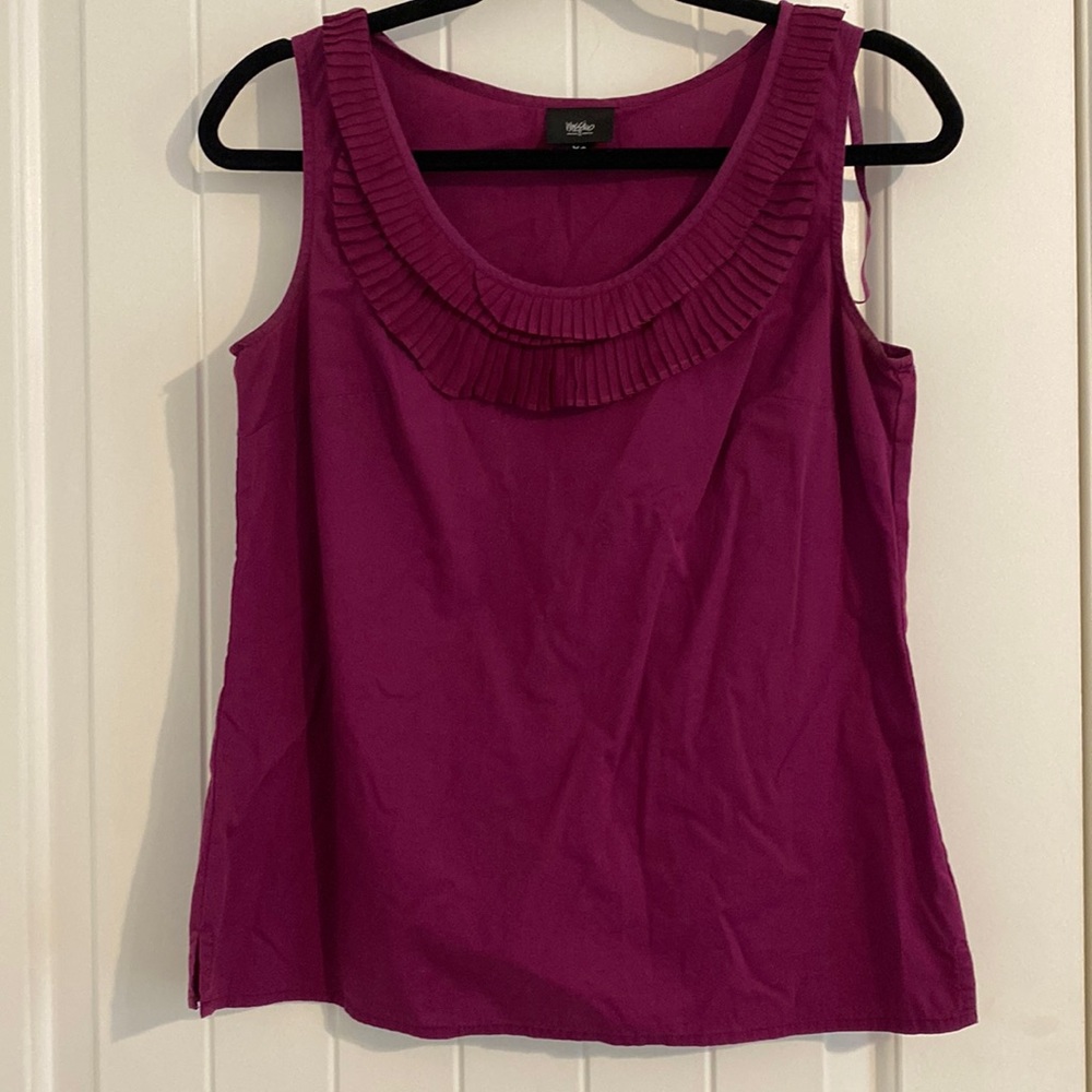 Bright Purple Top w/Pleated Front Detail Sz XS